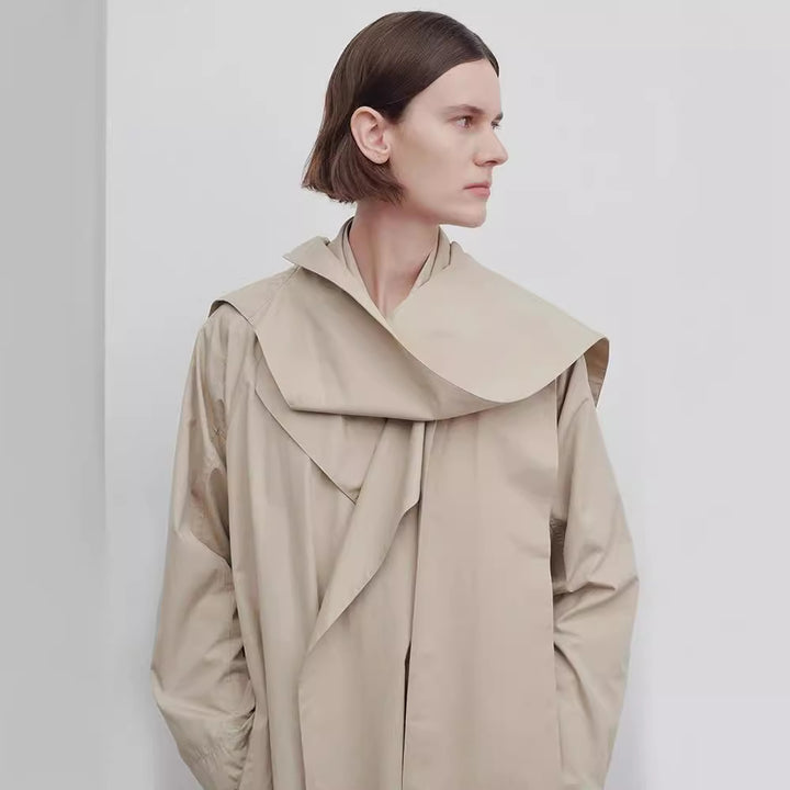Kvinnor Lång Oversized Trench Coat med Brett Krage Mirla-Eva Jonsson