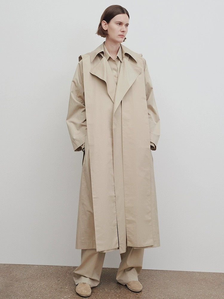 Kvinnor Lång Oversized Trench Coat med Brett Krage Mirla-Eva Jonsson