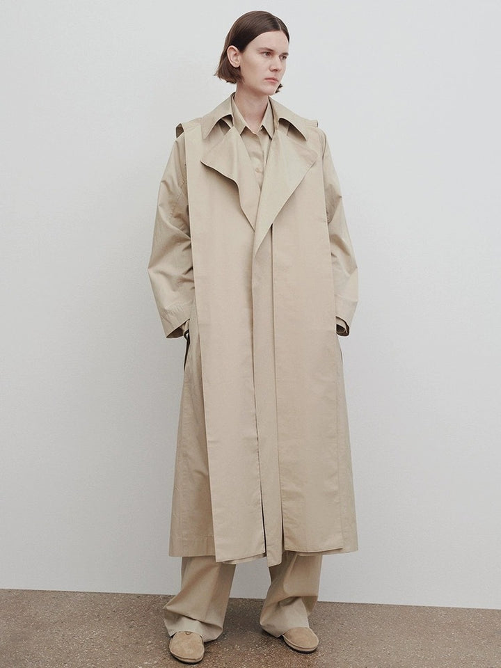Kvinnor Lång Oversized Trench Coat med Brett Krage Mirla-Eva Jonsson
