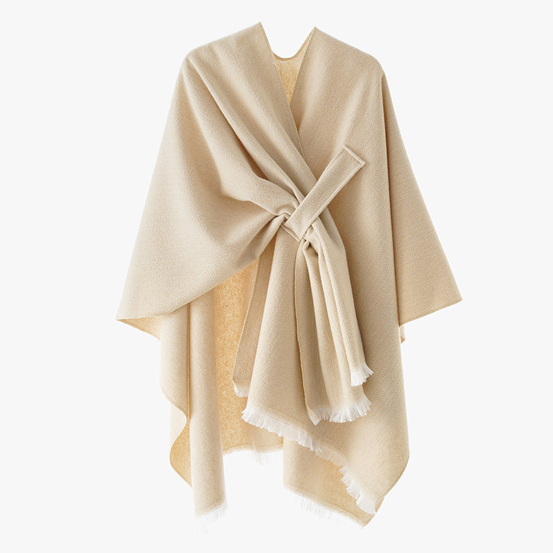 Kvinnor Lyxig Oversize Poncho I Högkvalitativ Blandningstyg Mirla-Eva Jonsson