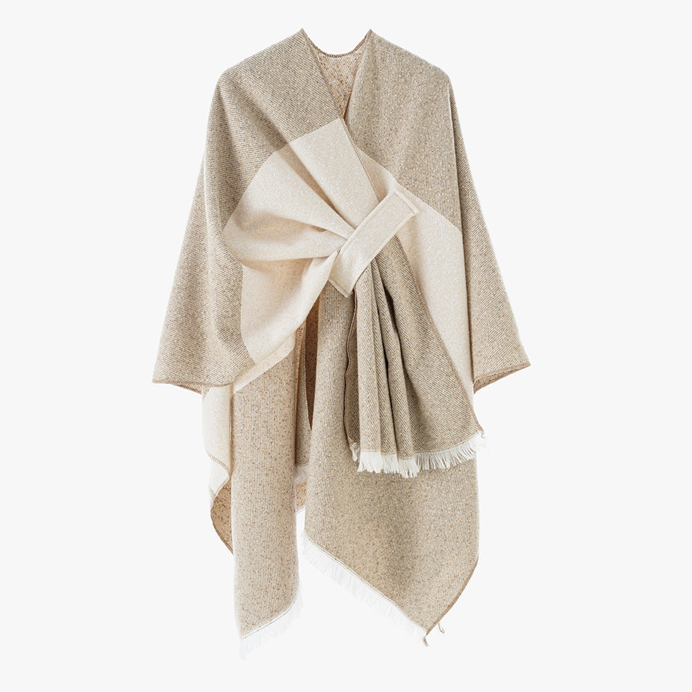Kvinnor Lyxig Oversize Poncho I Högkvalitativ Blandningstyg Mirla-Eva Jonsson