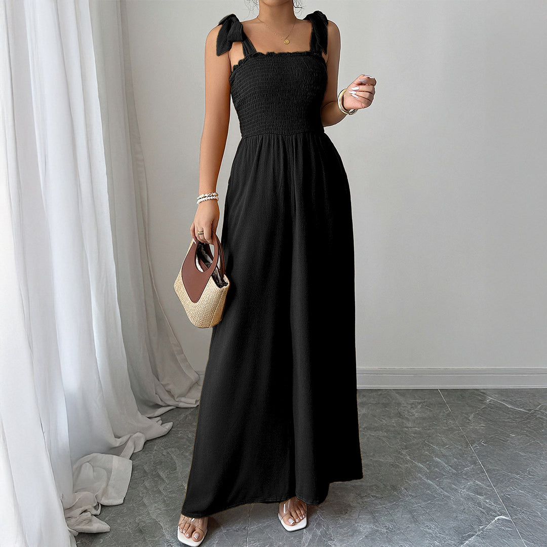 Kvinnor Maxi-dress med sofistikerad volangdesign och elastisk överdel Mirla-Eva Jonsson