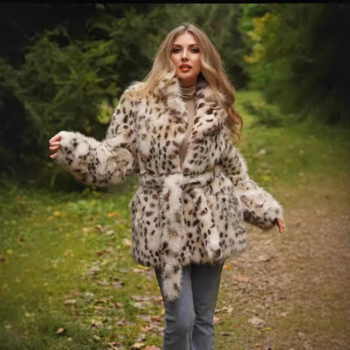 Kvinnor Mode Konstpälsrock med Midjebälte Mirla-Eva Jonsson