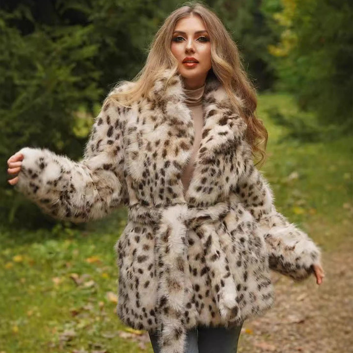 Kvinnor Mode Konstpälsrock med Midjebälte Mirla-Eva Jonsson
