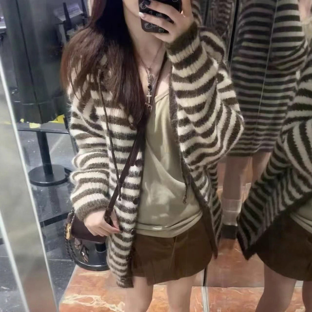 Kvinnor Mönstrad Stickad Cardigan Mirla-Eva Jonsson