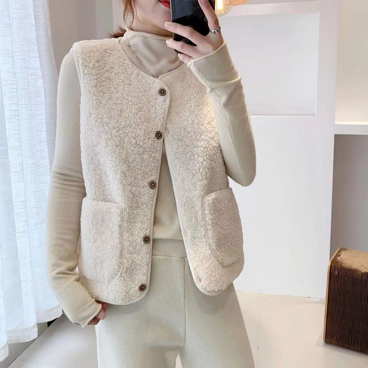 Kvinnor Mysig Fleece Väst med Praktiska Fickor Mirla-Eva Jonsson