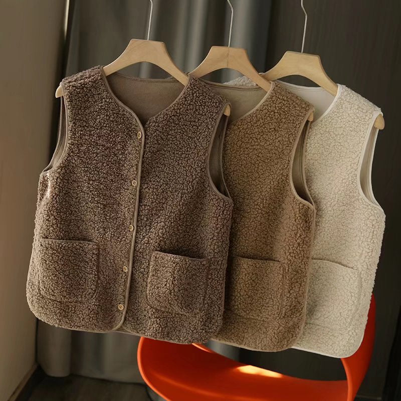 Kvinnor Mysig Fleece Väst med Praktiska Fickor Mirla-Eva Jonsson