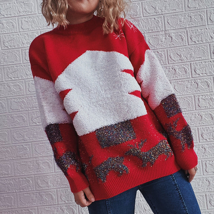 Kvinnor Mysig Vintertröja med Festlig Design Mirla-Eva Jonsson