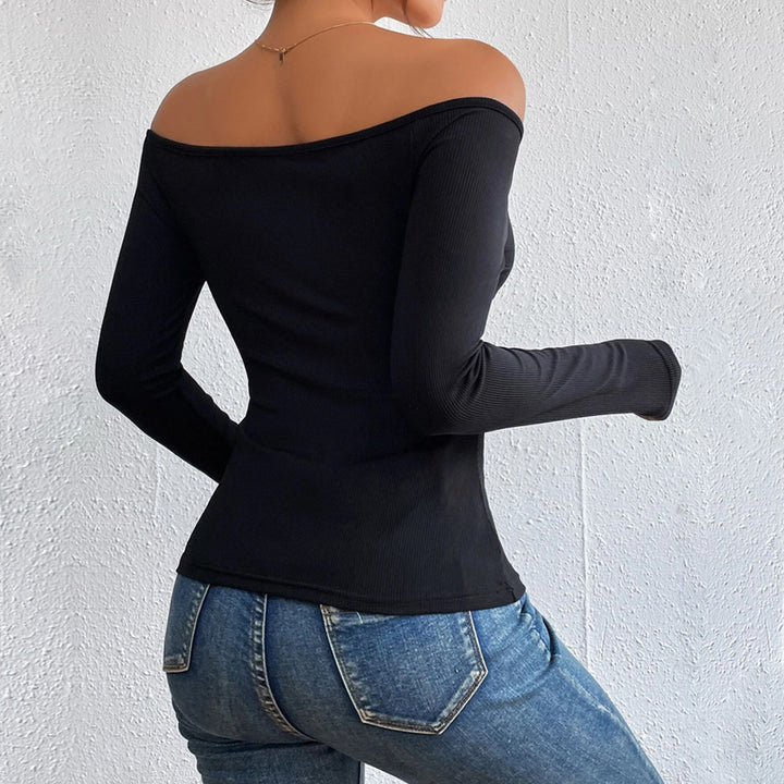 Kvinnor Off-Shoulder Bodysuit med Lång Ärme och Elegant Omslag Design Mirla-Eva Jonsson
