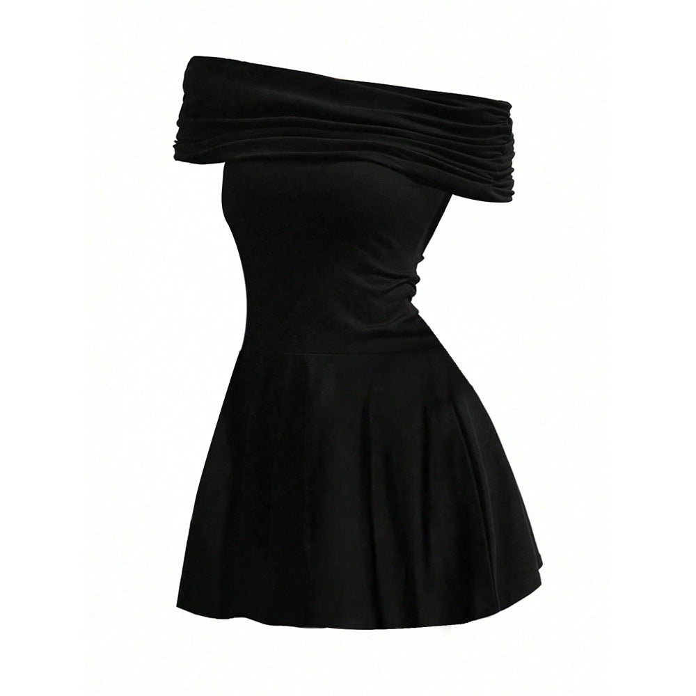 Kvinnor Off-Shoulder Mini Klänning med Elegant Wrap Detalj Mirla-Eva Jonsson