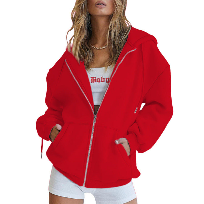 Kvinnor Oversize Hoodie Jacka med Hög Krage Mirla-Eva Jonsson