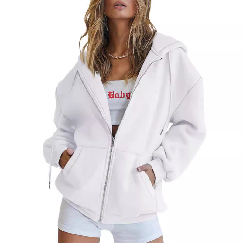 Kvinnor Oversize Hoodie Jacka med Hög Krage Mirla-Eva Jonsson