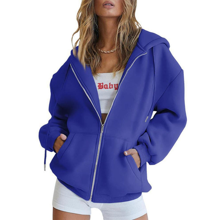 Kvinnor Oversize Hoodie Jacka med Hög Krage Mirla-Eva Jonsson