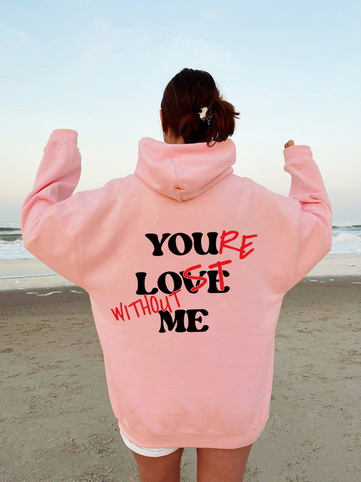 Kvinnor Oversized Hoodie med Inspirerande Tryck Mirla-Eva Jonsson