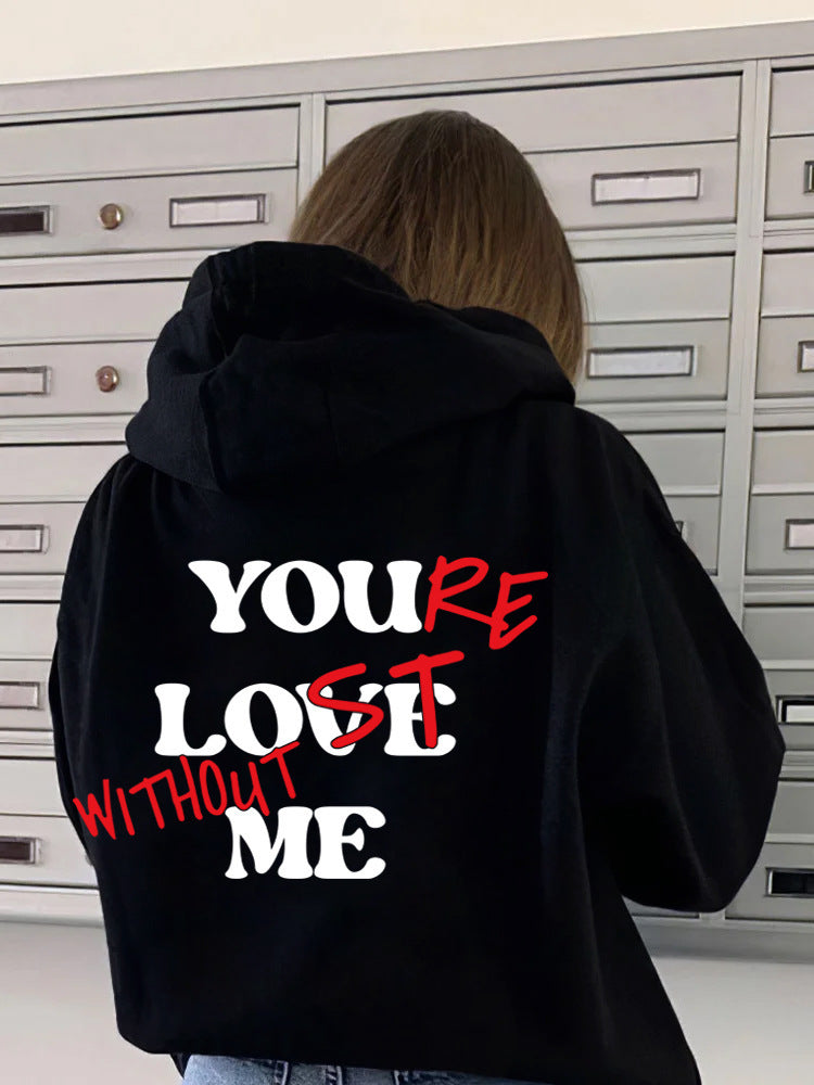 Kvinnor Oversized Hoodie med Inspirerande Tryck Mirla-Eva Jonsson
