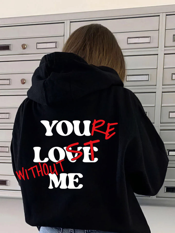 Kvinnor Oversized Hoodie med Inspirerande Tryck Mirla-Eva Jonsson