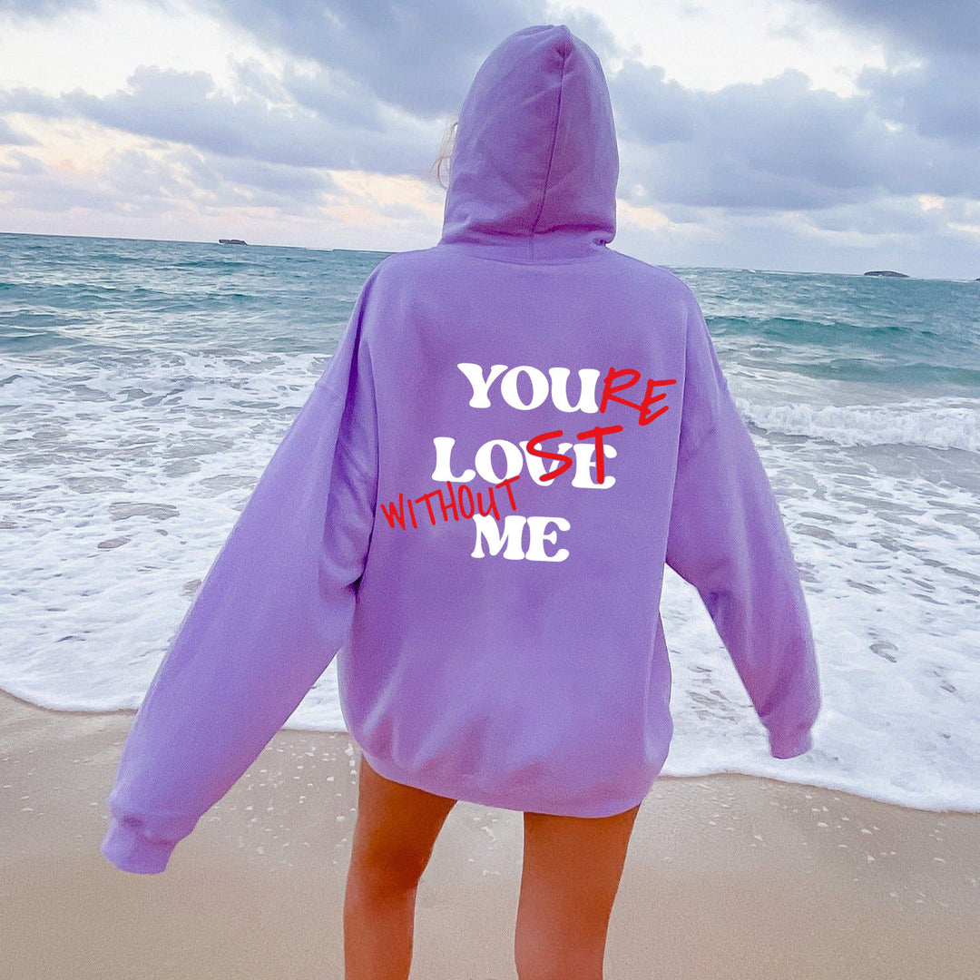 Kvinnor Oversized Hoodie med Inspirerande Tryck Mirla-Eva Jonsson