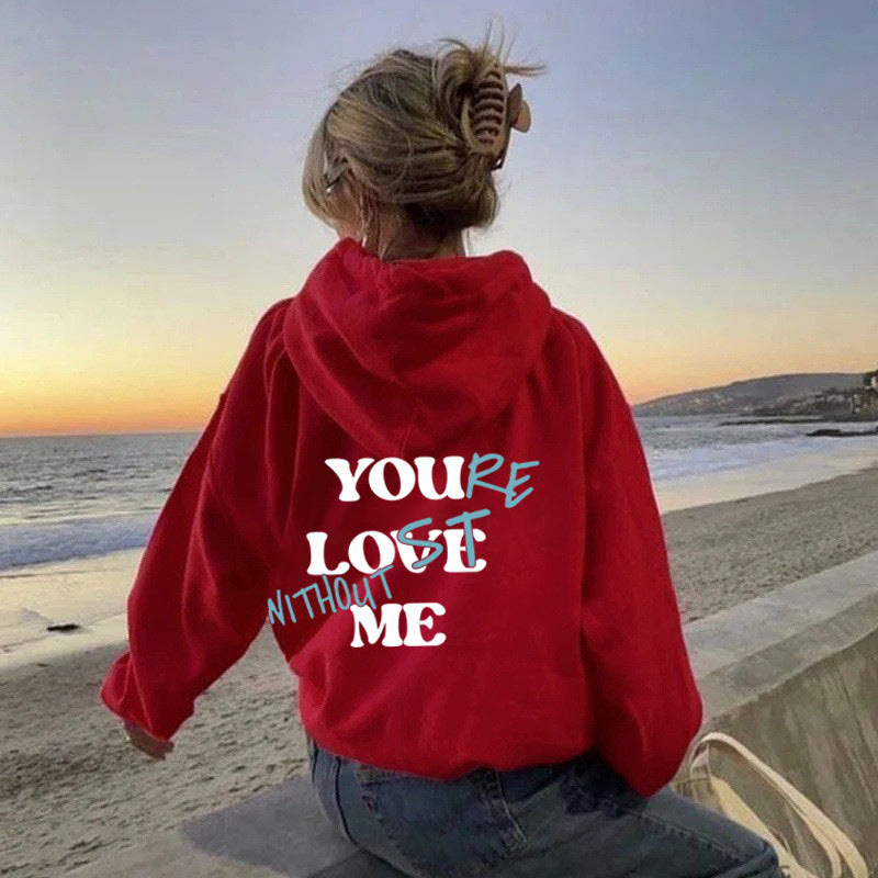Kvinnor Oversized Hoodie med Inspirerande Tryck Mirla-Eva Jonsson