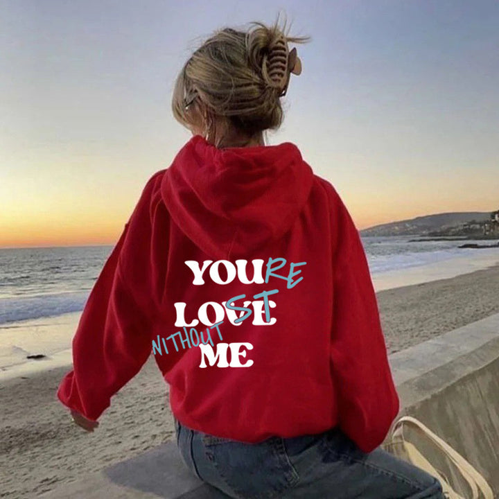 Kvinnor Oversized Hoodie med Inspirerande Tryck Mirla-Eva Jonsson