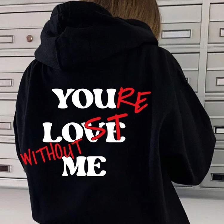 Kvinnor Oversized Hoodie med Inspirerande Tryck Mirla-Eva Jonsson