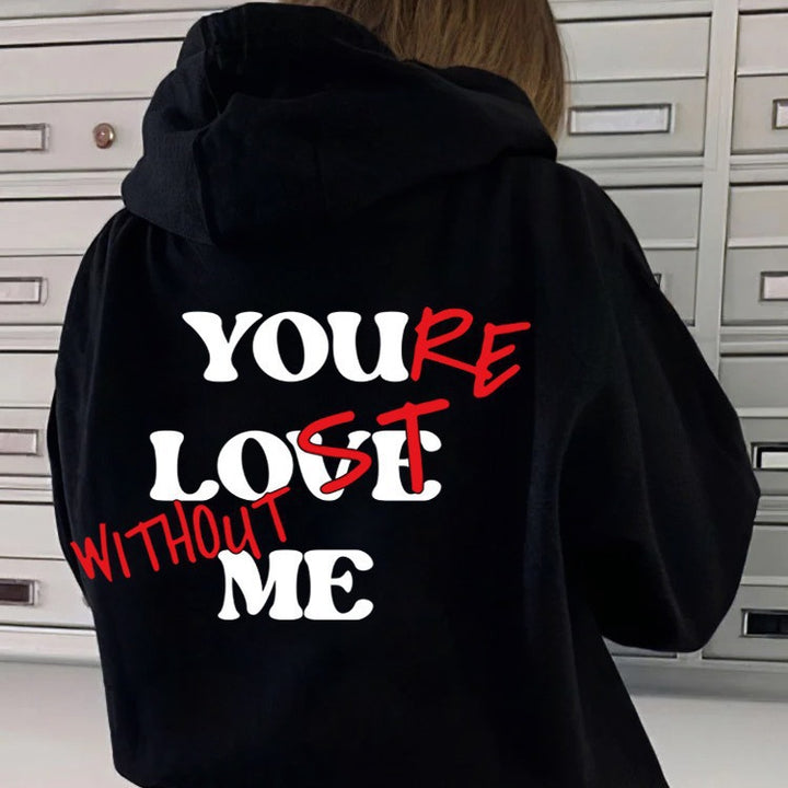 Kvinnor Oversized Hoodie med Inspirerande Tryck Mirla-Eva Jonsson