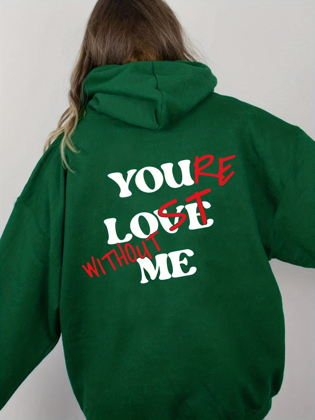 Kvinnor Oversized Hoodie med Inspirerande Tryck Mirla-Eva Jonsson