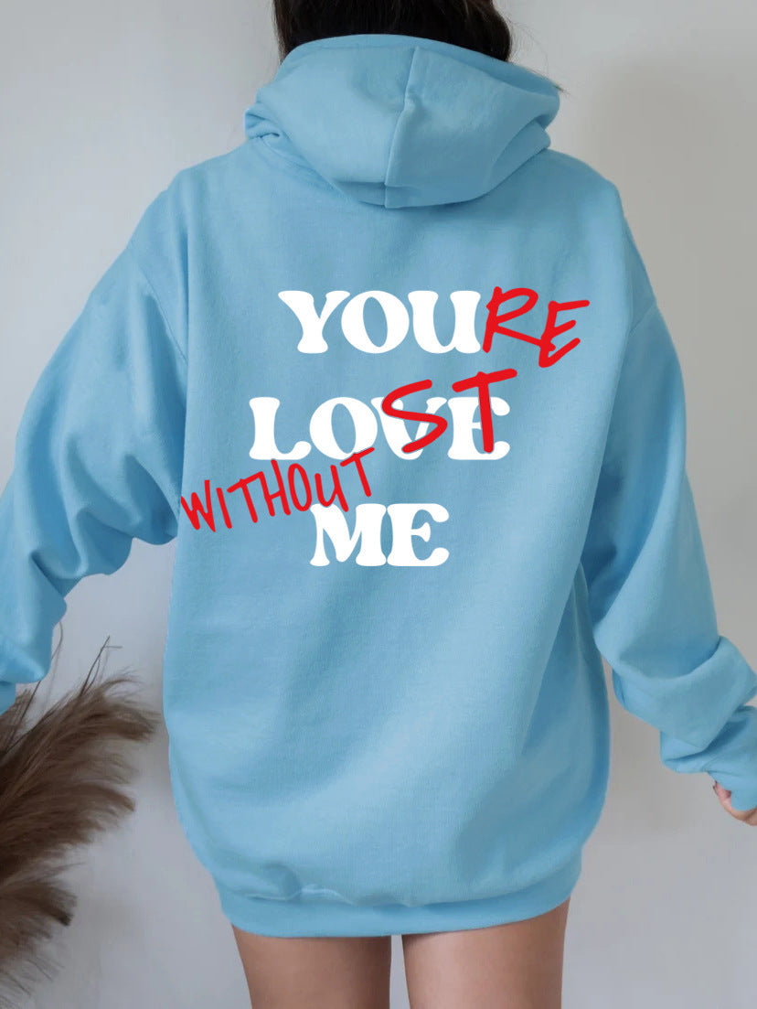 Kvinnor Oversized Hoodie med Inspirerande Tryck Mirla-Eva Jonsson