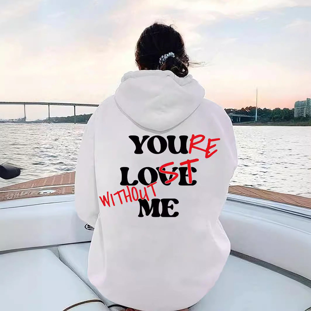 Kvinnor Oversized Hoodie med Inspirerande Tryck Mirla-Eva Jonsson