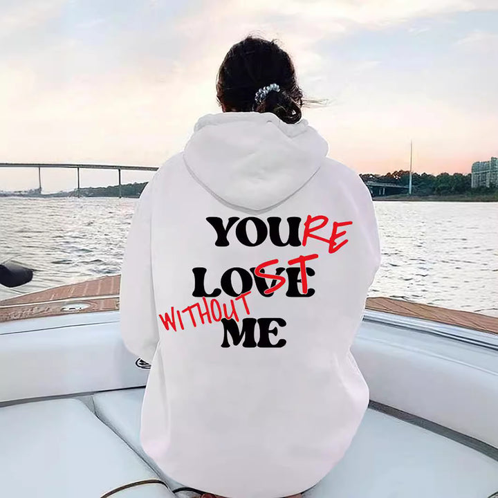 Kvinnor Oversized Hoodie med Inspirerande Tryck Mirla-Eva Jonsson