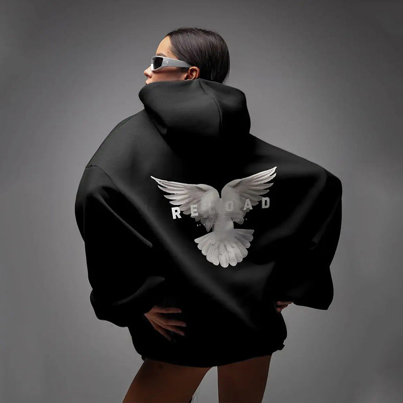 Kvinnor Oversized Hoodie med iögonfallande ryggtryck Mirla-Eva Jonsson