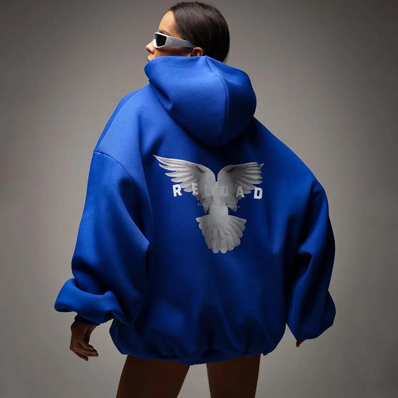 Kvinnor Oversized Hoodie med iögonfallande ryggtryck Mirla-Eva Jonsson