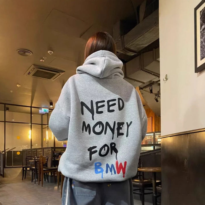 Kvinnor Oversized Hoodie med stiliga bokstäver Mirla-Eva Jonsson