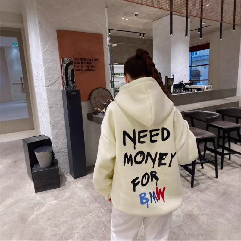 Kvinnor Oversized Hoodie med stiliga bokstäver Mirla-Eva Jonsson