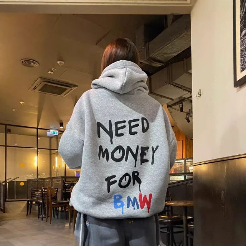 Kvinnor Oversized Hoodie med stiliga bokstäver Mirla-Eva Jonsson