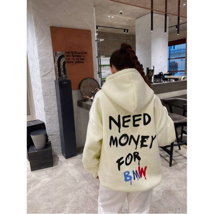 Kvinnor Oversized Hoodie med stiliga bokstäver Mirla-Eva Jonsson