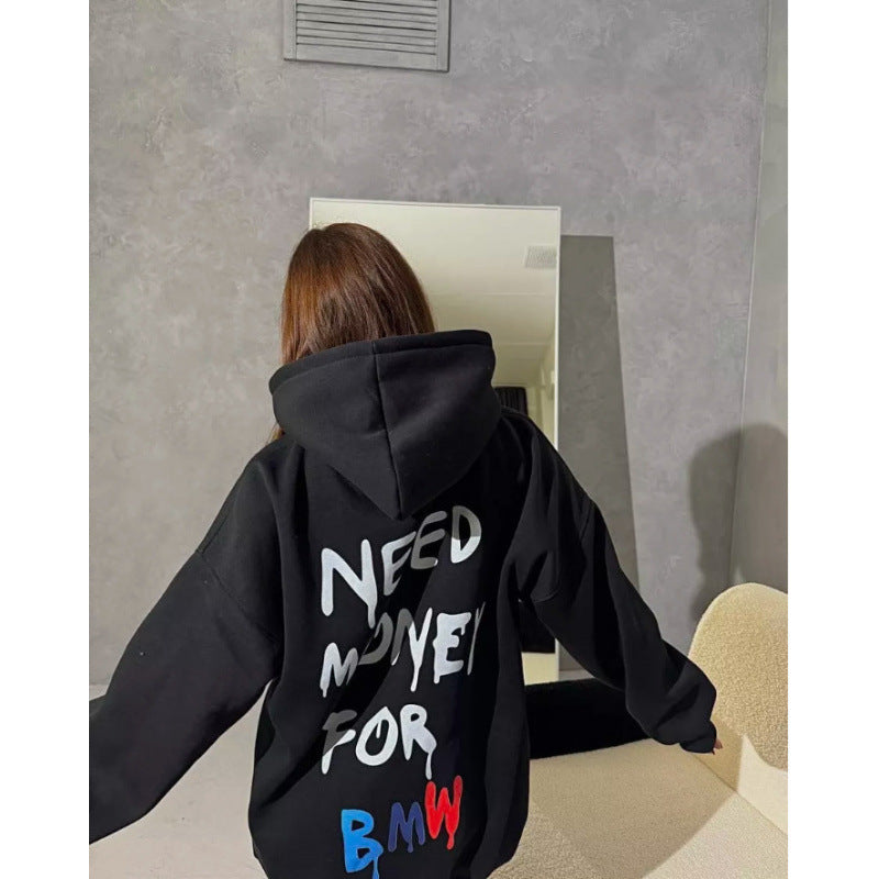 Kvinnor Oversized Hoodie med stiliga bokstäver Mirla-Eva Jonsson