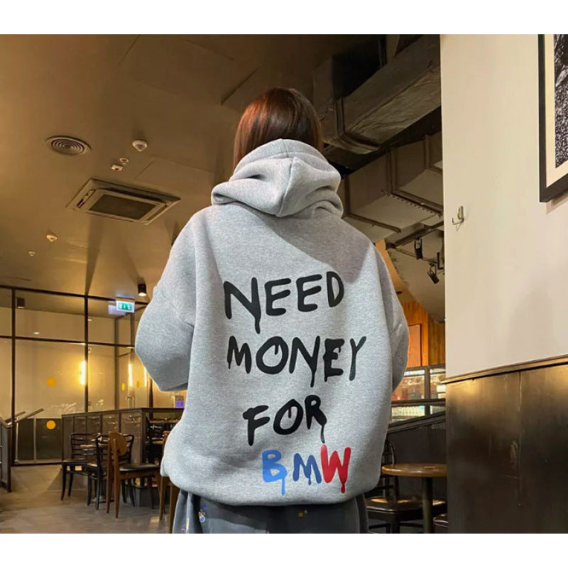 Kvinnor Oversized Hoodie med stiliga bokstäver Mirla-Eva Jonsson