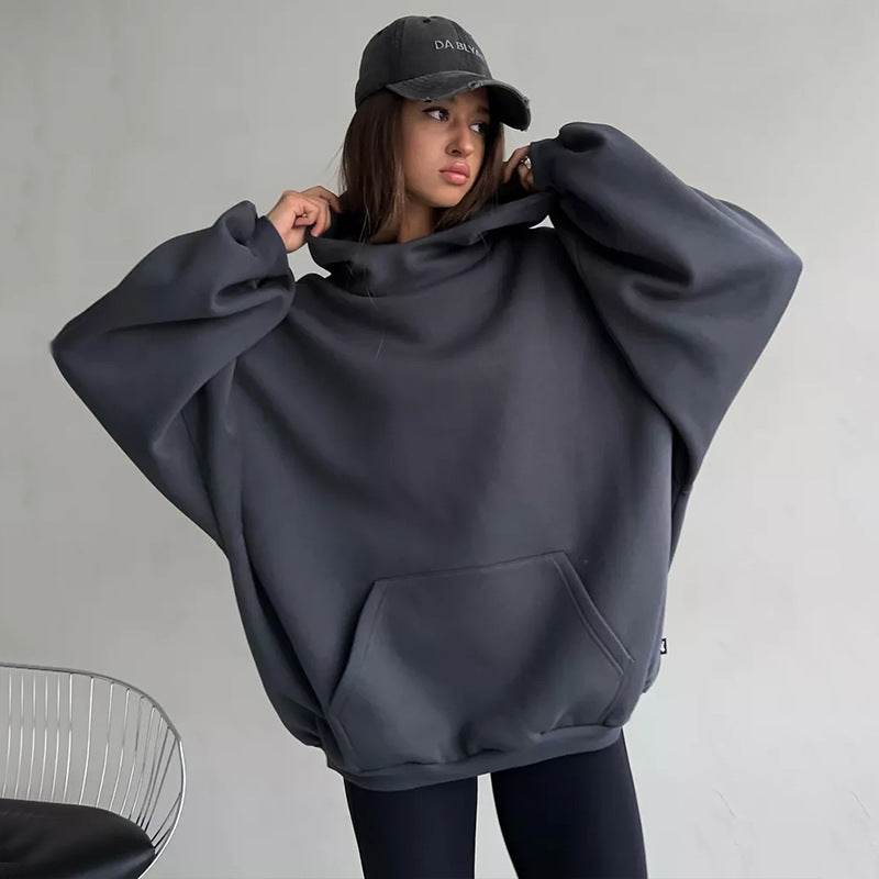 Kvinnor Oversized Huva Sweatshirt med Moderna Grafiker Mirla-Eva Jonsson
