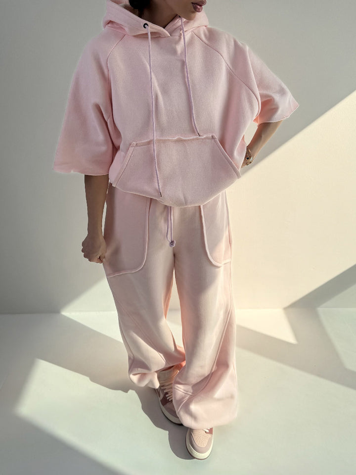 Kvinnor Oversized Huva Tröja med Känguruficka och Elastisk Hems Mirla-Eva Jonsson