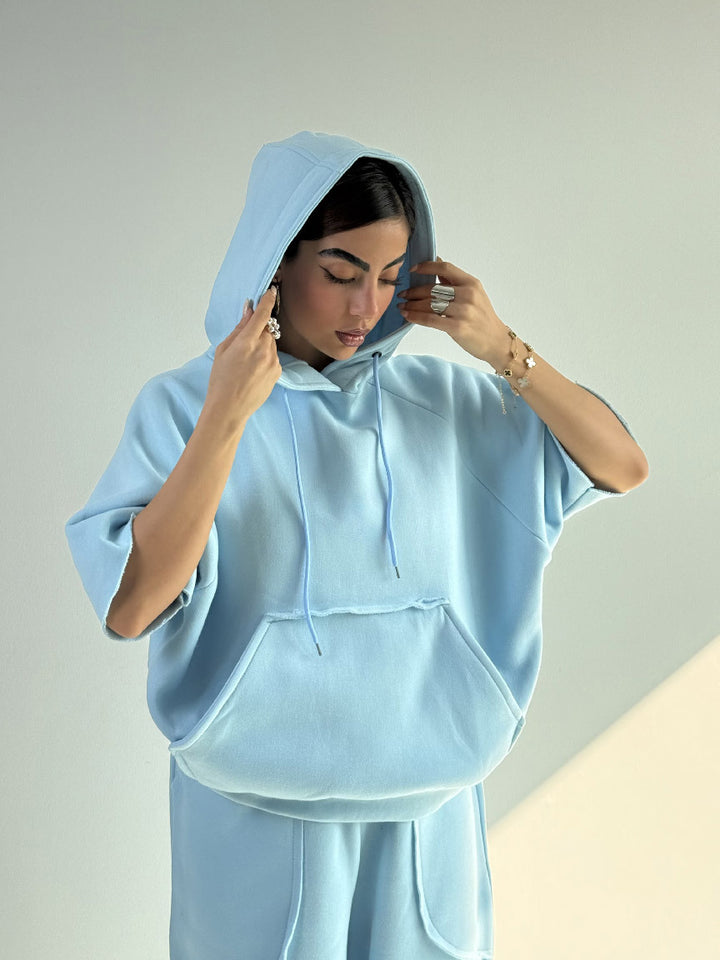 Kvinnor Oversized Huva Tröja med Känguruficka och Elastisk Hems Mirla-Eva Jonsson