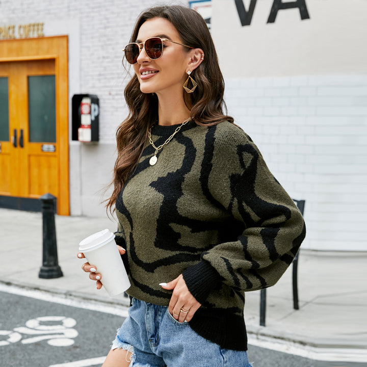 Kvinnor Oversized Pullover med djurtryck Mirla-Eva Jonsson