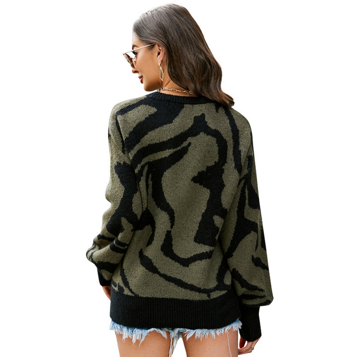 Kvinnor Oversized Pullover med djurtryck Mirla-Eva Jonsson