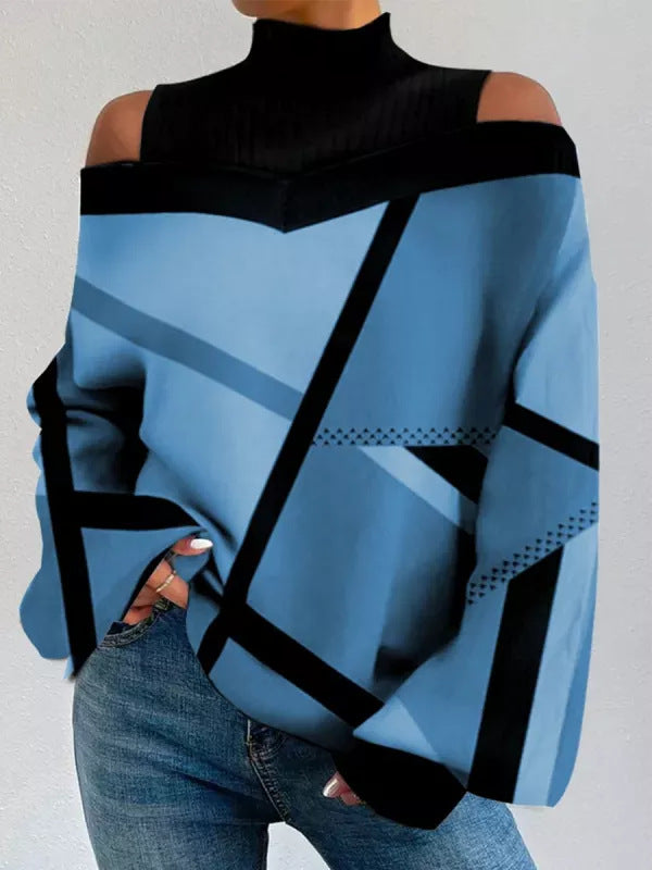 Kvinnor Oversized Pullover med trendig grafisk design Mirla-Eva Jonsson