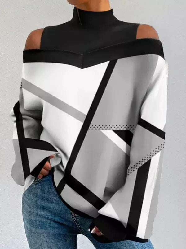 Kvinnor Oversized Pullover med trendig grafisk design Mirla-Eva Jonsson