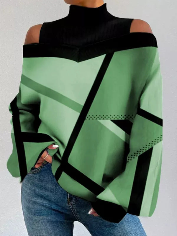 Kvinnor Oversized Pullover med trendig grafisk design Mirla-Eva Jonsson