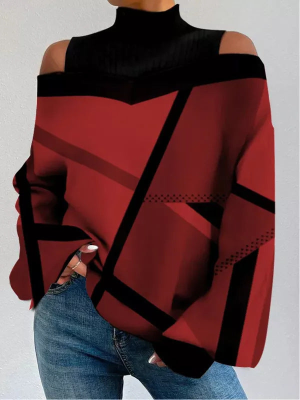 Kvinnor Oversized Pullover med trendig grafisk design Mirla-Eva Jonsson