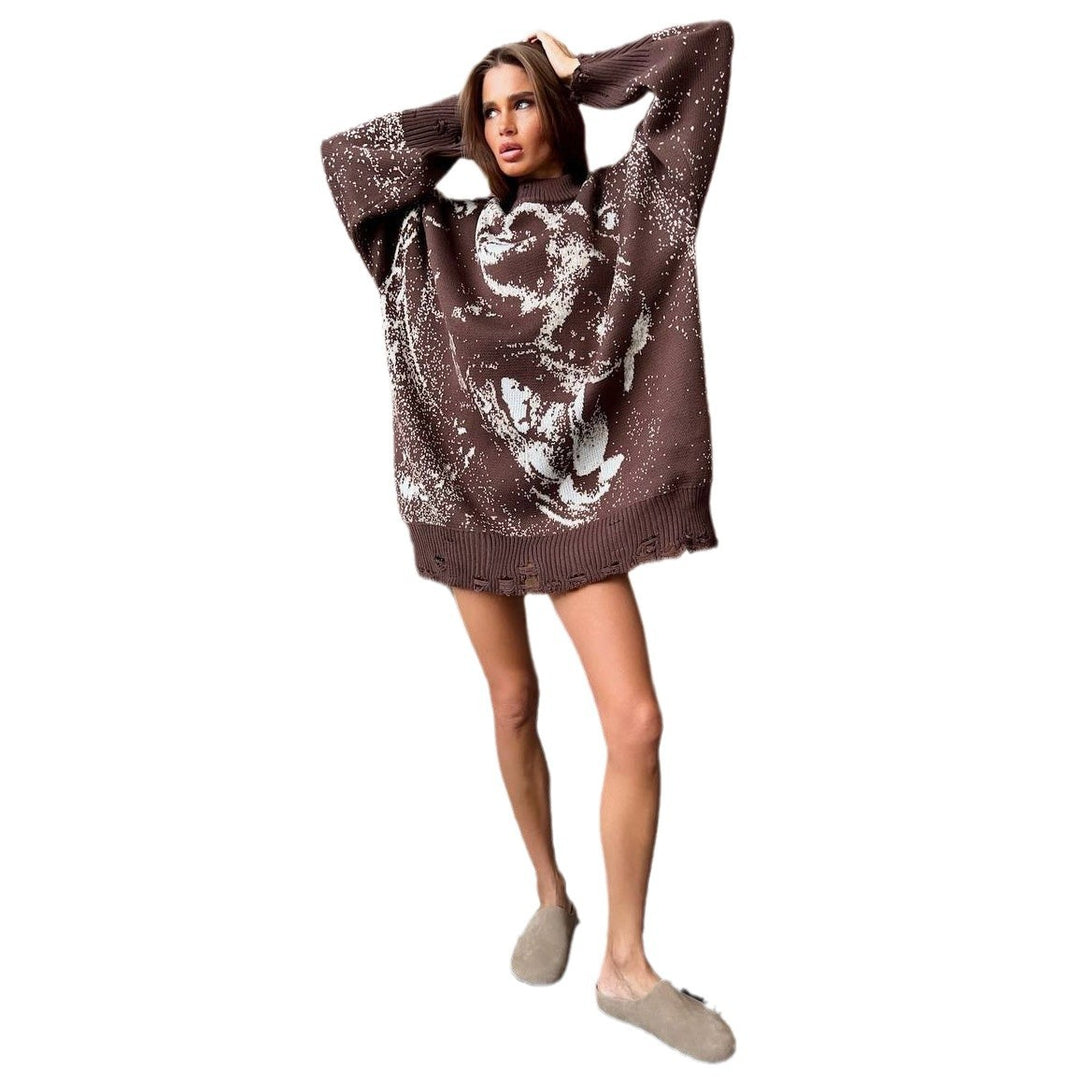 Kvinnor Oversized Sweater med Kreativ Gradient Mirla-Eva Jonsson