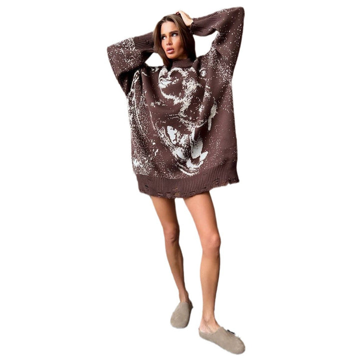 Kvinnor Oversized Sweater med Kreativ Gradient Mirla-Eva Jonsson