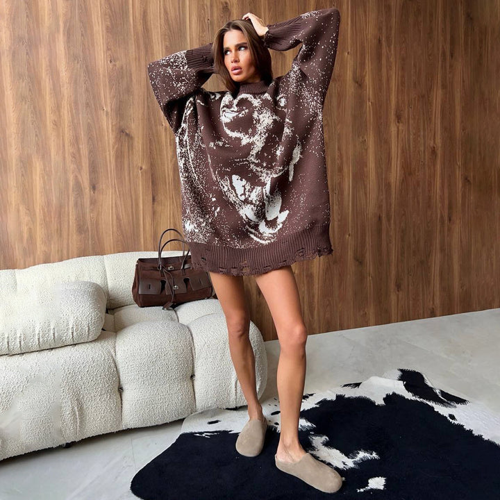Kvinnor Oversized Sweater med Kreativ Gradient Mirla-Eva Jonsson