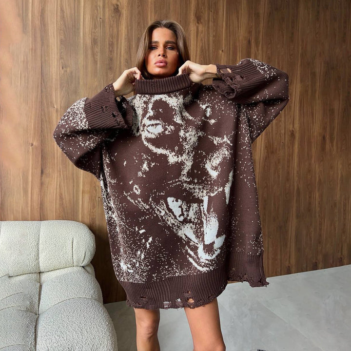 Kvinnor Oversized Sweater med Kreativ Gradient Mirla-Eva Jonsson